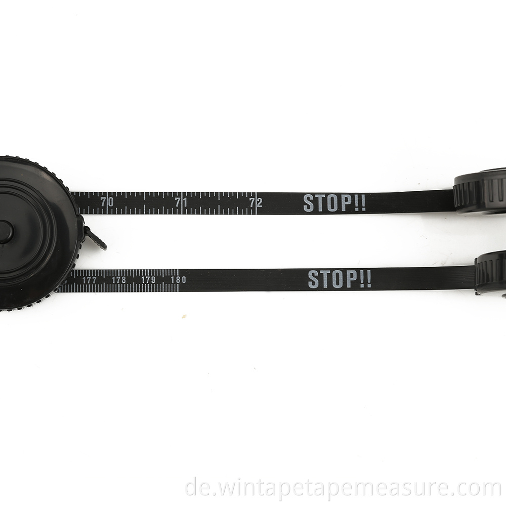 Werbe-kundengebundenes preiswertes schwarzes Maßband-rundes Maßband-Werkzeug mit Knopf